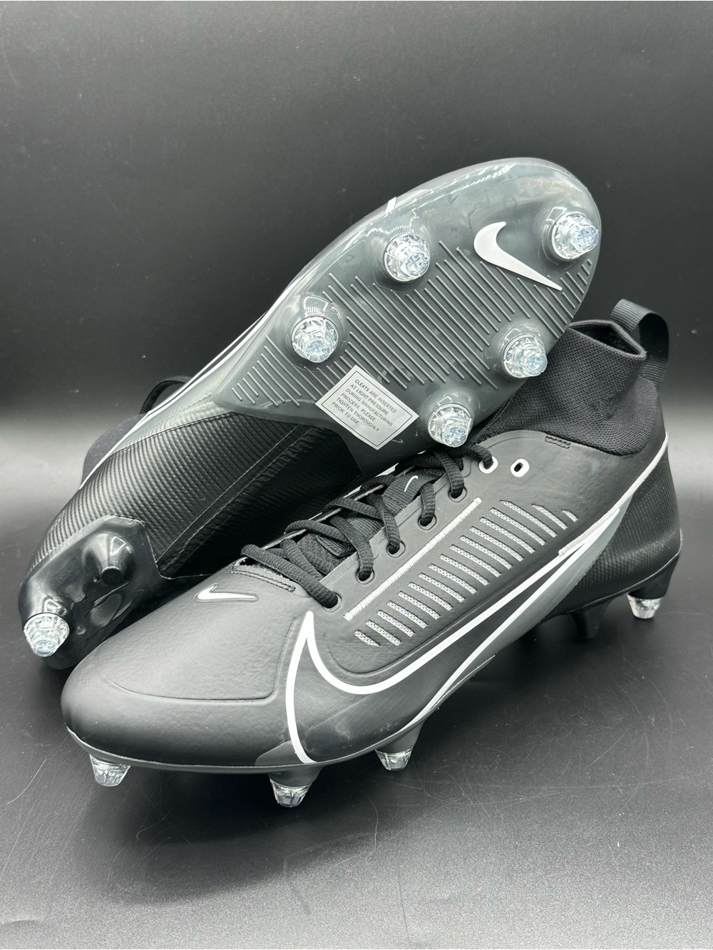 Nike Vapor Edge Pro 360 2 Football Cleats Black White FJ7023-001 Men's Size 15